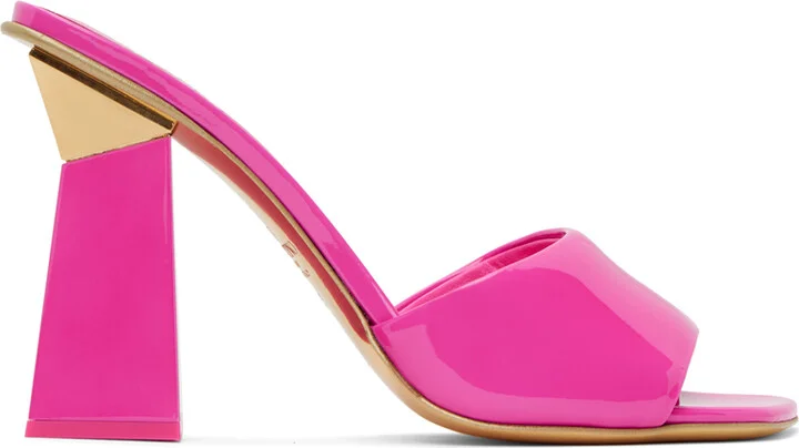 Valentino Garavani Pink One Stud Hyper Heeled Sandals