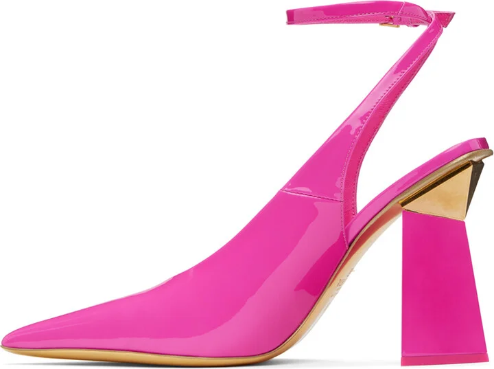 Valentino Garavani Pink One Stud Hyper Heels - Image 3
