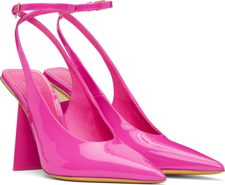 Valentino Garavani Pink One Stud Hyper Heels - Image 4