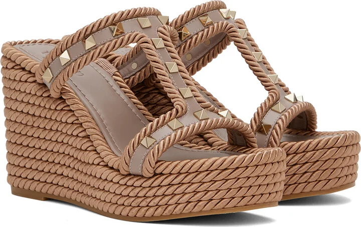 Valentino Garavani Pink Rockstud Heeled Sandals - Image 4