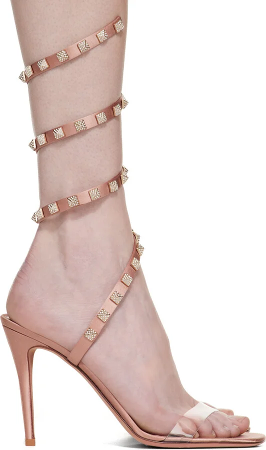 Valentino Garavani Pink Rockstud Heeled Sandals