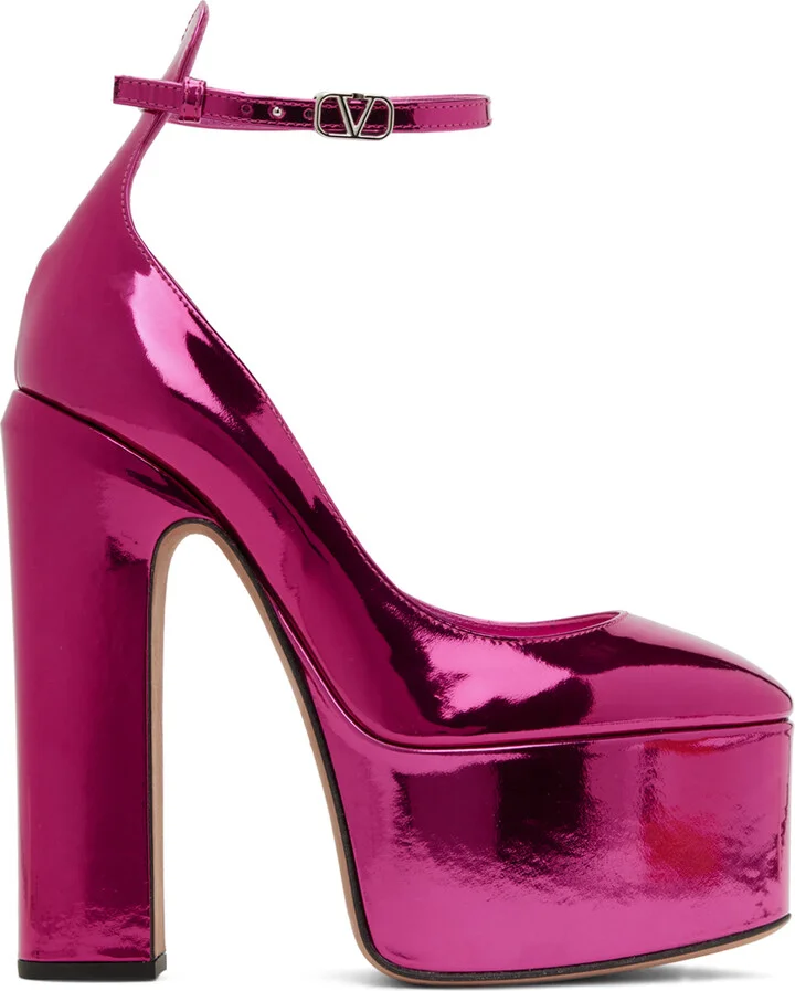 Valentino Garavani Pink Tan-Go 155 Platform Pumps