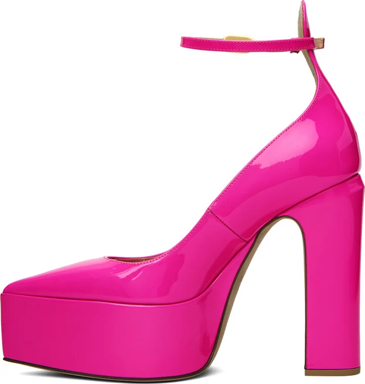 Valentino Garavani Pink Tan-Go Platform Heels - Image 3