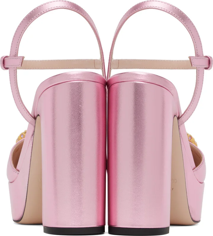 Valentino Garavani Pink VLogo Signature Platform Heels - Image 2