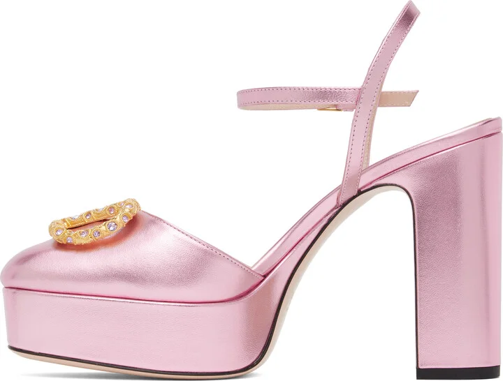 Valentino Garavani Pink VLogo Signature Platform Heels - Image 3