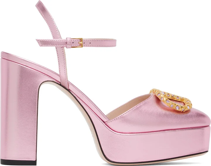 Valentino Garavani Pink VLogo Signature Platform Heels