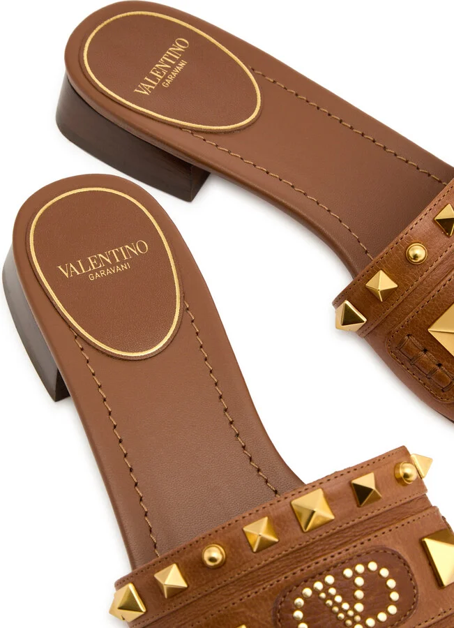 Valentino Garavani Plaster Caster Embellished Leather Sliders - Image 4