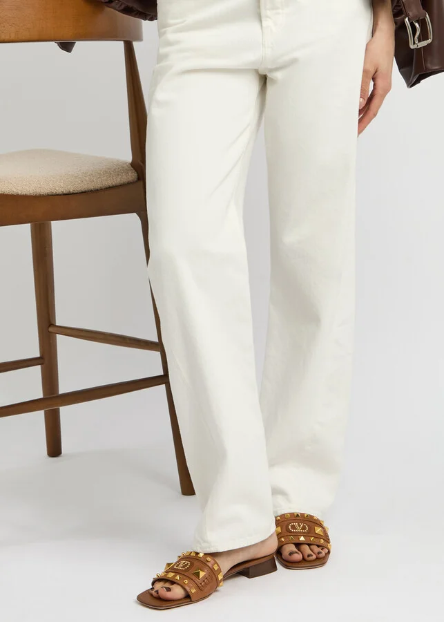 Valentino Garavani Plaster Caster Embellished Leather Sliders - Image 5