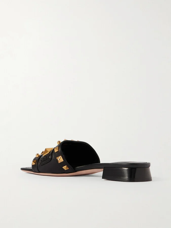 Valentino Garavani - Plaster Caster Studded Leather Slides - Black - Image 3