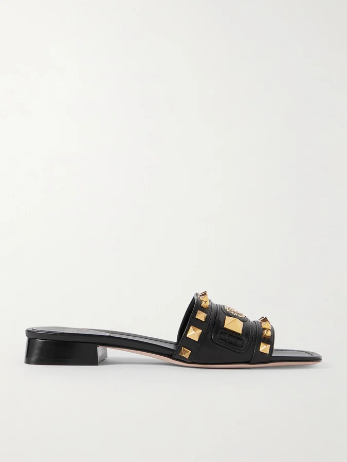 Valentino Garavani - Plaster Caster Studded Leather Slides - Black