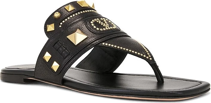 Valentino Garavani Plaster Caster Thong Sandal in Black - Image 2