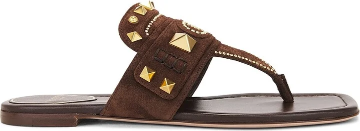 Valentino Garavani Plaster Caster Thong Sandal in Brown