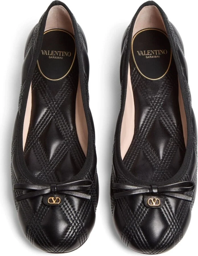Valentino Garavani Quiltie 67 Leather Ballet Flats - Image 2