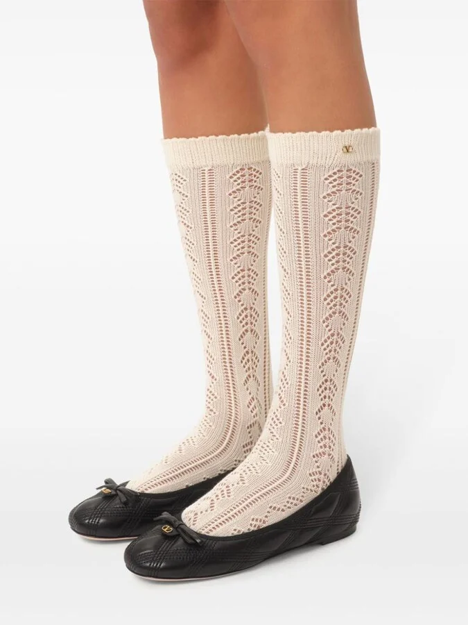 Valentino Garavani Quiltie 67 Leather Ballet Flats - Image 3