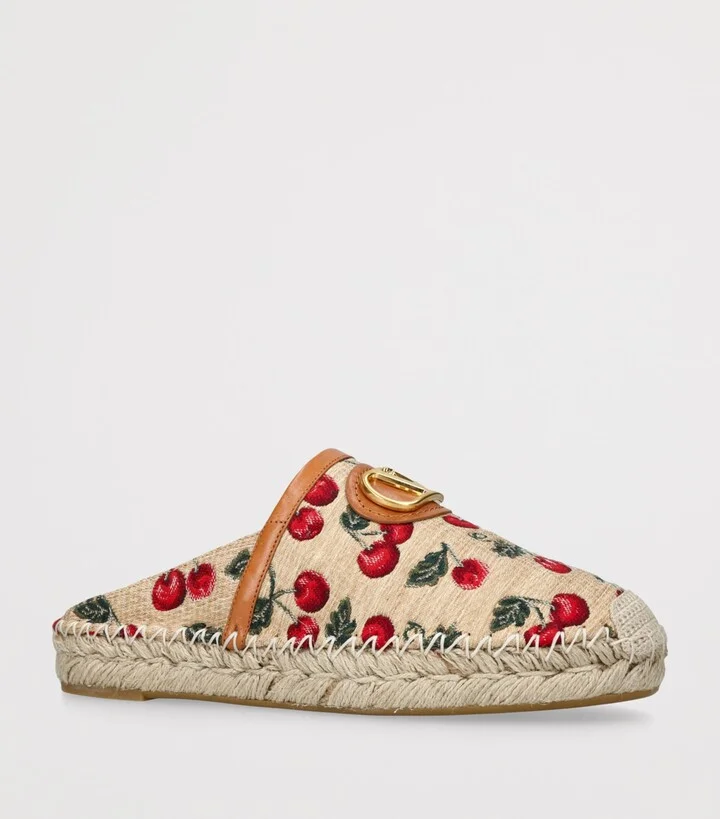 Valentino Garavani Raffia Cherryfic Espadrille Mules - Image 3
