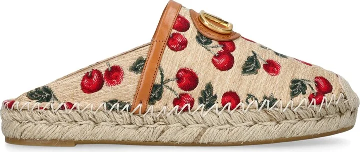 Valentino Garavani Raffia Cherryfic Espadrille Mules