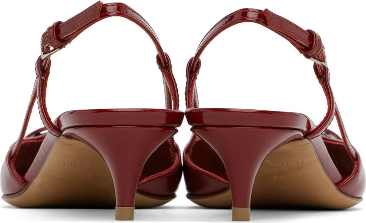 Valentino Garavani Red VLogo Signature Slingback Heels - Image 2