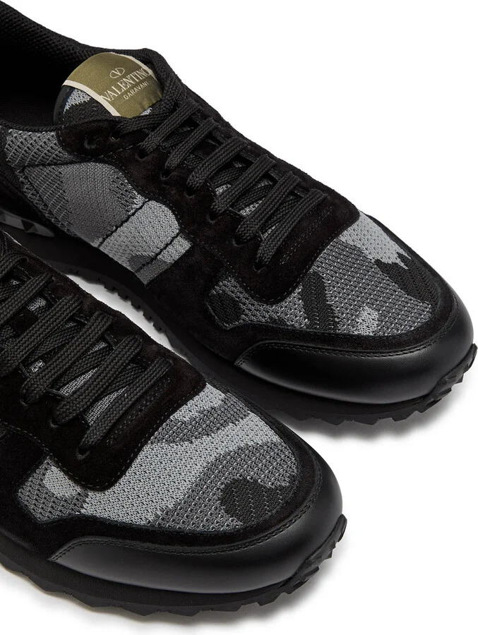 Valentino Garavani Rockrunner Camouflage-jacquard Sneakers - Image 3