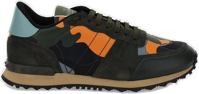 Valentino Garavani Rockrunner Camouflage Lace-Up Sneakers