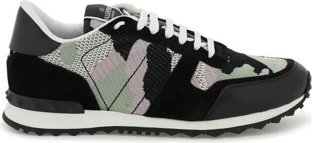 Valentino Garavani Rockrunner Camouflage Lace-Up Sneakers