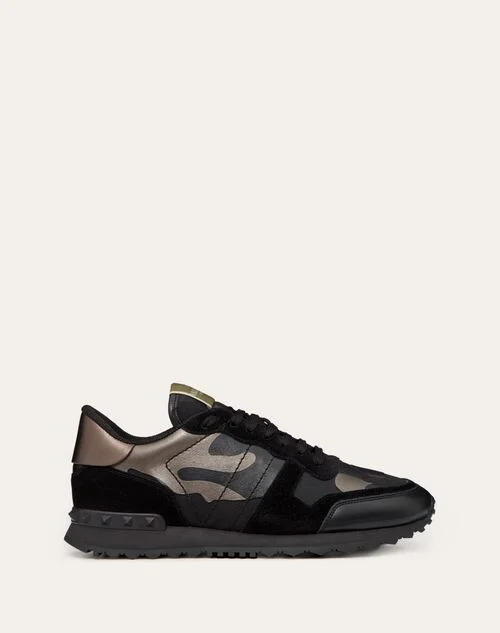 Valentino Garavani ROCKRUNNER CAMOUFLAGE NOIR METALLIC SNEAKER
