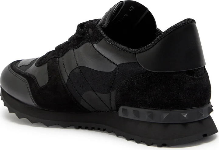 Valentino Garavani Rockrunner Camouflage Panelled Leather Sneakers - Image 3