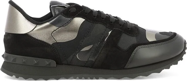 Valentino Garavani Rockrunner Camouflage-Print Lace-Up Sneakers