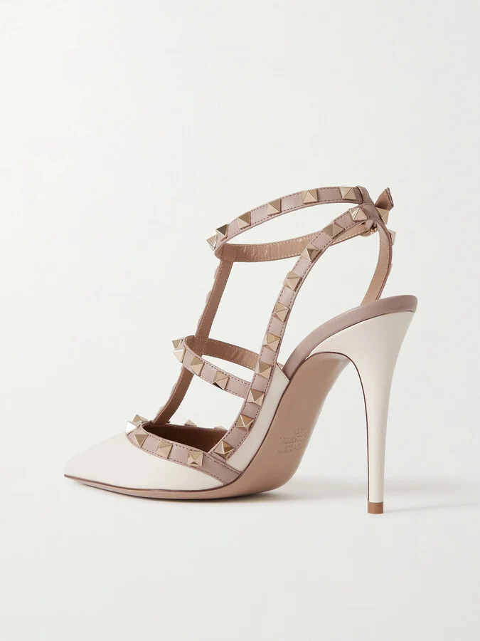 Valentino Garavani - Rockstud 100 Leather Pumps - Off-white - Image 3