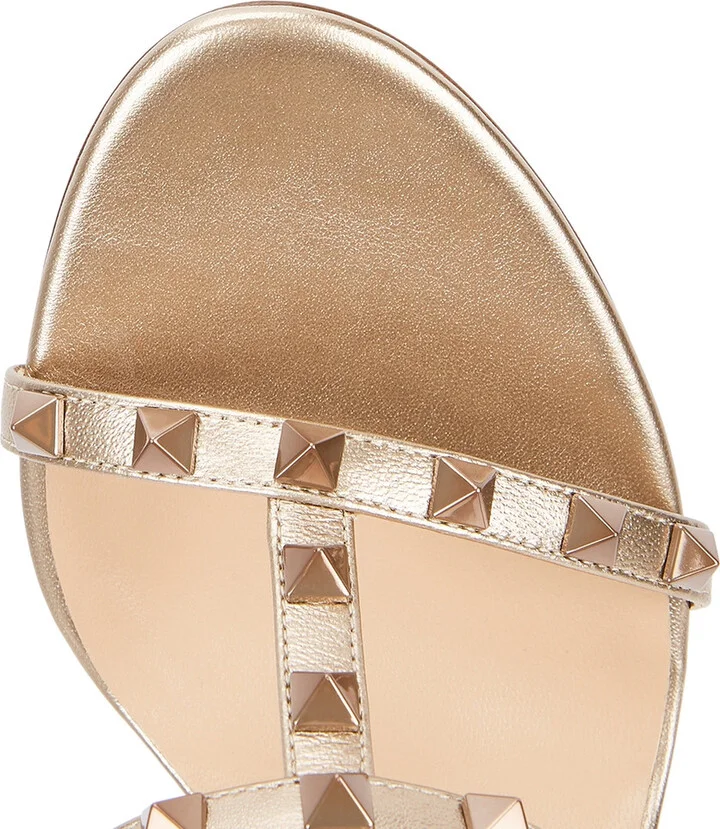 Valentino Garavani Rockstud 105 Metallic Leather Sandals - Image 4