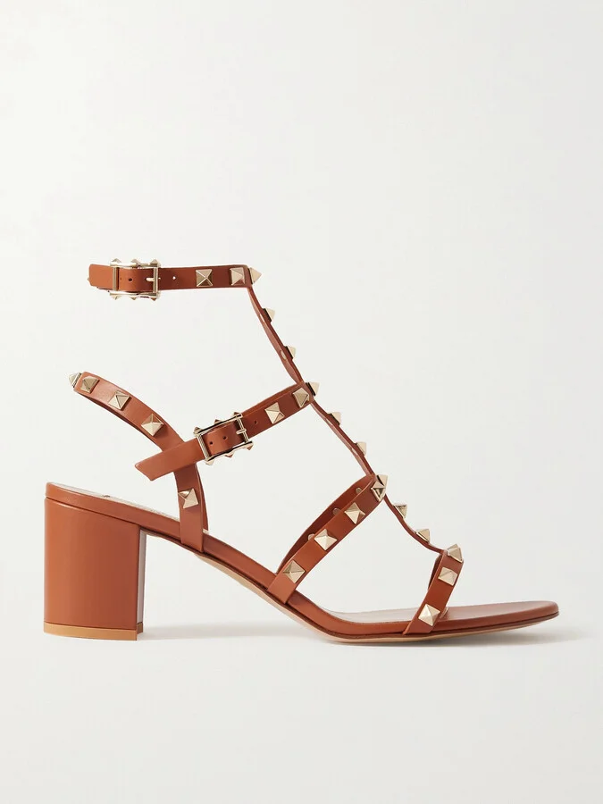 Valentino Garavani - Rockstud 55 Leather Sandals - Brown