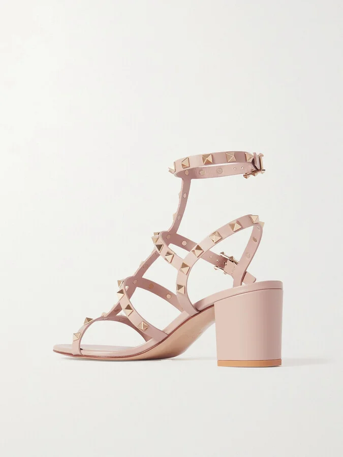 Valentino Garavani - Rockstud 55 Leather Sandals - Pink - Image 3