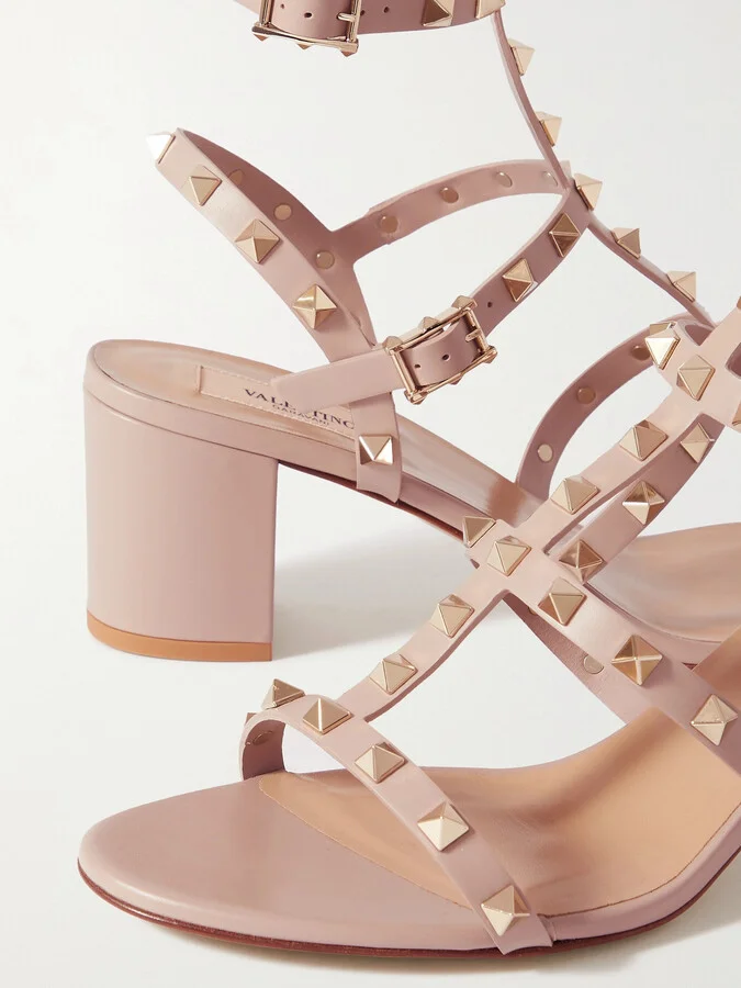 Valentino Garavani - Rockstud 55 Leather Sandals - Pink - Image 4