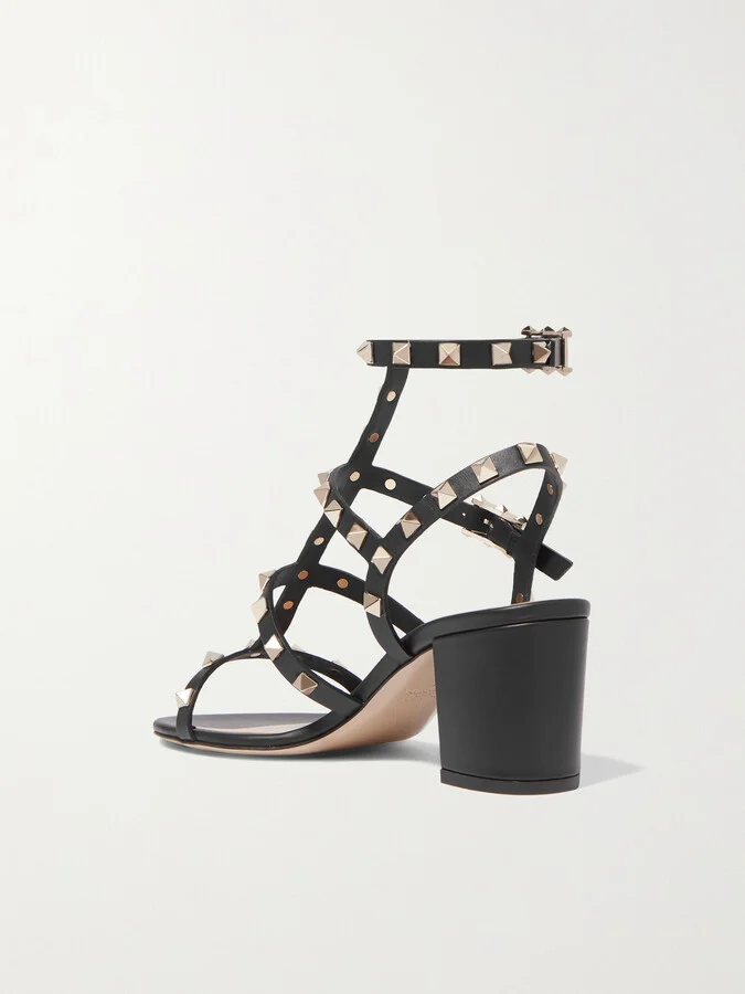 Valentino Garavani - Rockstud 60 Leather Sandals - Black - Image 3