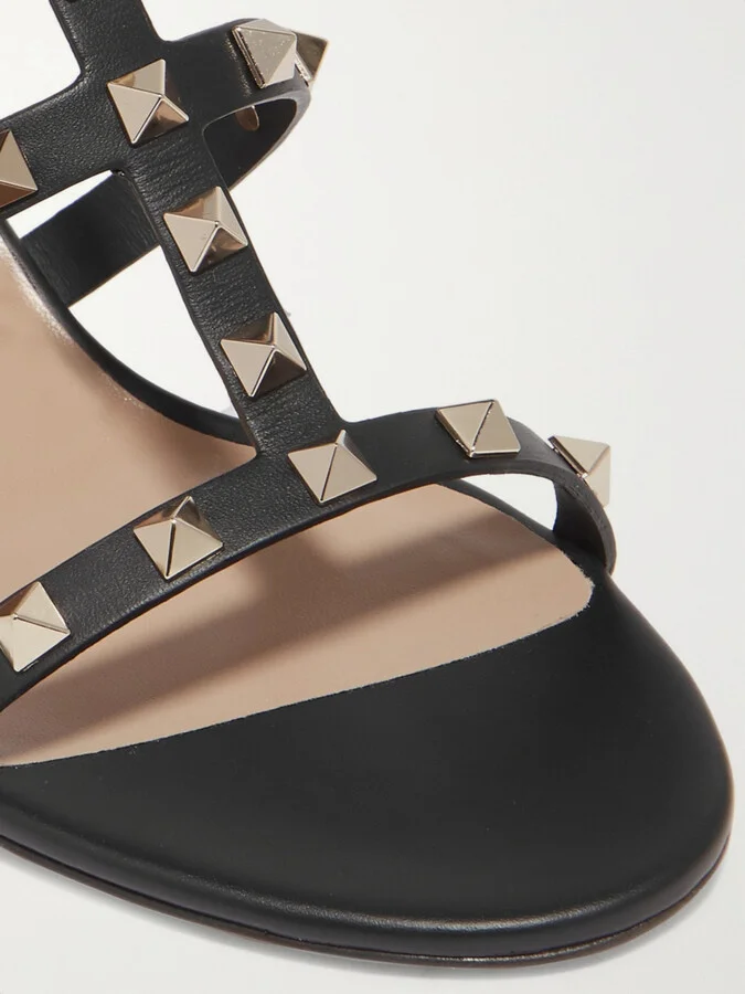 Valentino Garavani - Rockstud 60 Leather Sandals - Black - Image 4