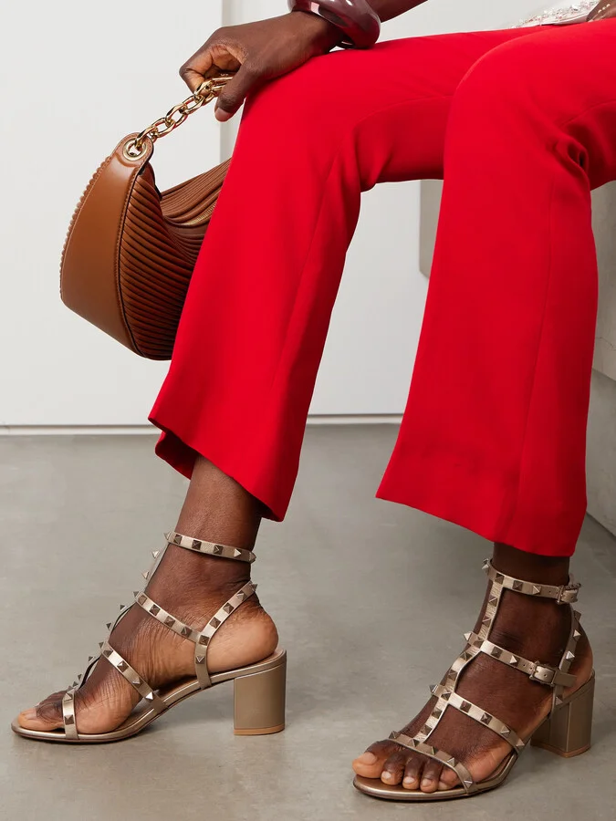 Valentino Garavani - Rockstud 60 Leather Sandals - Gold - Image 2