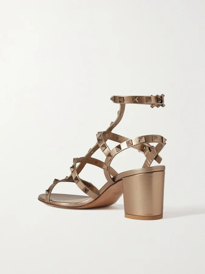 Valentino Garavani - Rockstud 60 Leather Sandals - Gold - Image 3