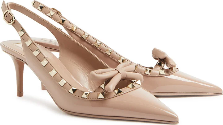 Valentino Garavani Rockstud 60 Patent Leather Slingback Pumps - Image 2