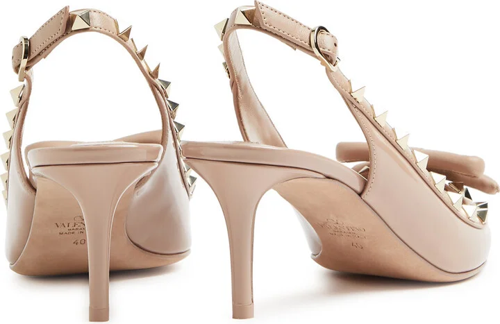 Valentino Garavani Rockstud 60 Patent Leather Slingback Pumps - Image 3