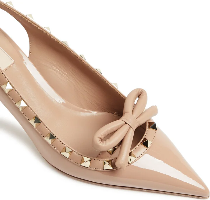 Valentino Garavani Rockstud 60 Patent Leather Slingback Pumps - Image 4