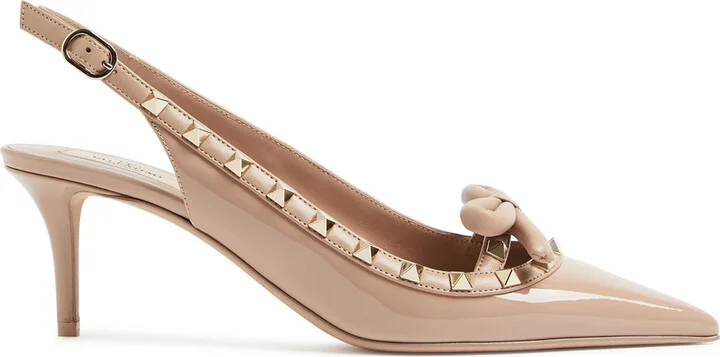 Valentino Garavani Rockstud 60 Patent Leather Slingback Pumps