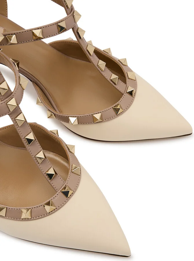 Valentino Garavani Rockstud 65 Embellished Leather Pumps - Image 3