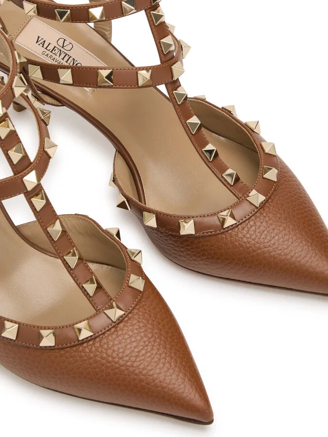 Valentino Garavani Rockstud 65 Grained Leather Sandals - Image 3