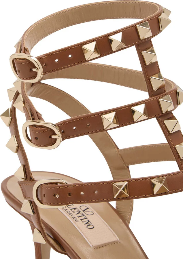 Valentino Garavani Rockstud 65 Grained Leather Sandals - Image 4