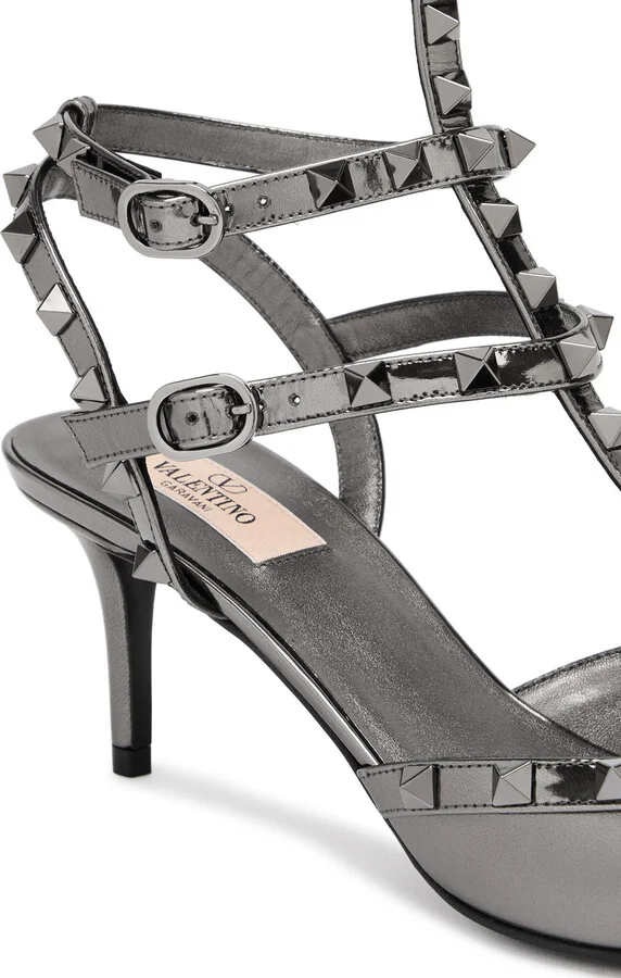 Valentino Garavani Rockstud 65 Metallic Leather Pumps - Image 4