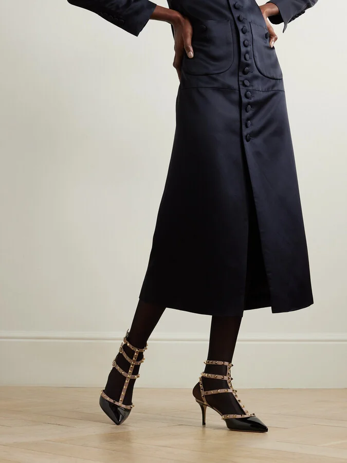 Valentino Garavani - Rockstud 65 Patent-leather Pumps - Black - Image 2