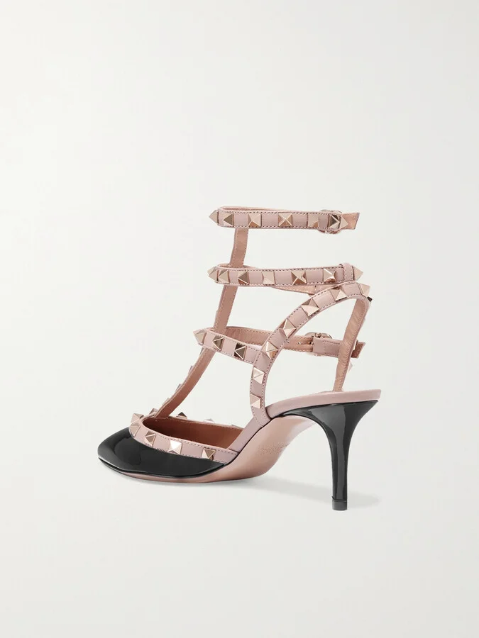 Valentino Garavani - Rockstud 65 Patent-leather Pumps - Black - Image 3