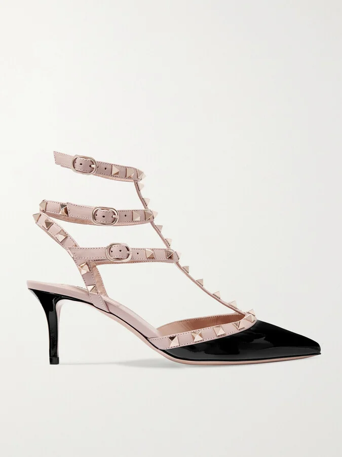 Valentino Garavani - Rockstud 65 Patent-leather Pumps - Black