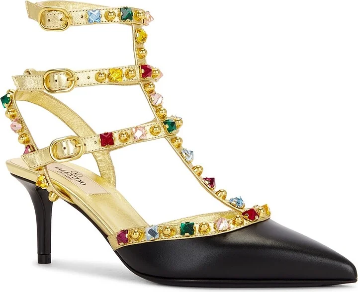 Valentino Garavani Rockstud Ankle Strap Pump in Black - Image 2