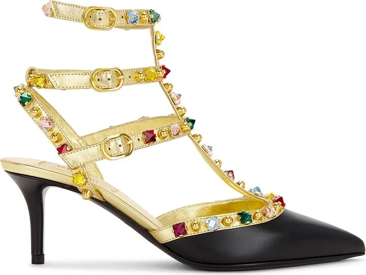 Valentino Garavani Rockstud Ankle Strap Pump in Black