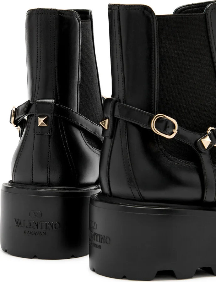 Valentino Garavani Rockstud Beatle Leather Ankle Boot - Image 4